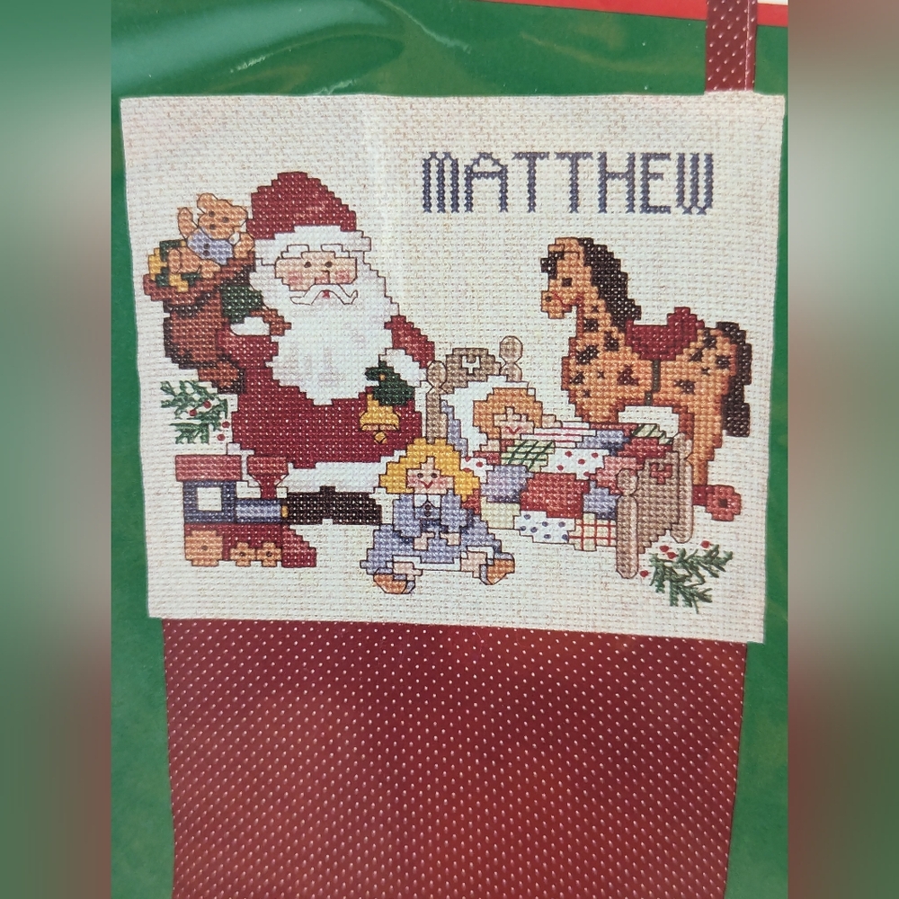 VTG Dimensions Toy Collection Stocking Cross Stitch Kit Size 16 Inch Christmas‎ - Picture 2 of 5